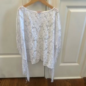 PilyQ kids White Lace Fringe Cover Up - Size XS